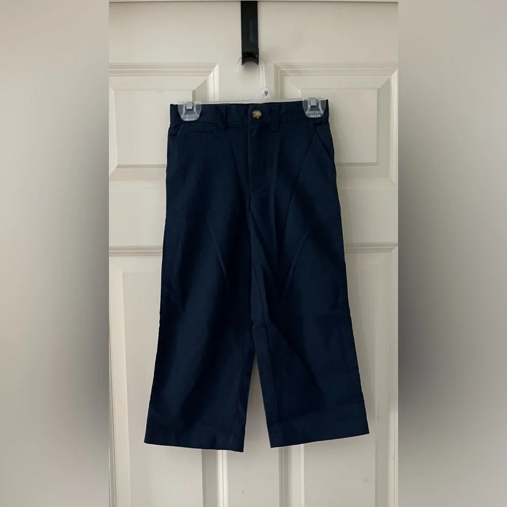 NWT Baby Gap Linen/Cotton blend pants, size 4 navy blue adjustable waist